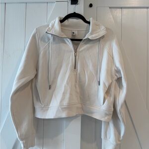 Cropped All In Motion Active Comfort 1/2 Zip Pullover – Cream / Beige